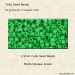 Cube Beads:1.5mm Green, Opaque [10g]