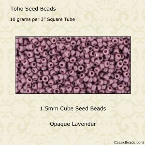 Cube Beads:1.5mm  Lavender, Opaque