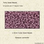 Cube Beads:1.5mm  Lavender, Opaque