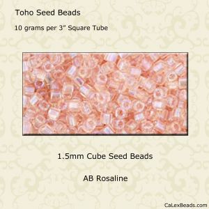 Cube Beads:1.5mm Rosaline, AB [10g]