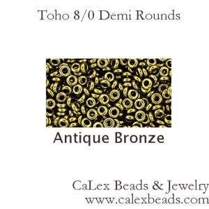 Toho 8/0 Demi Seed Beads:#223 Antique Bronze [7 g]