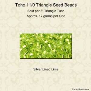 Toho Triangle 11/0:Lime, Silver Lined [17g]