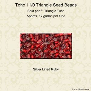 Toho Triangle 11/0:Ruby, Silver Lined [17g]