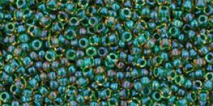 Toho 15/0 Seed Beads:#0242 Inside Color Luster Jonquil/Emerald Lined [9g]