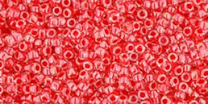 Toho 15/0 Seed Beads:#0341 Inside Color Crystal/Tomato Lined [9g]