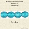 Teal, Fire Polished