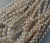 Freshwater Pearl, 3x5mm Rice:White [16" Strand]