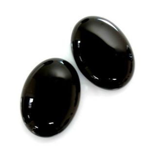 Cabochon, 25x18mm Oval:Onyx
