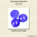 Cabochon, 18mm Round:Howlite Dyed Lapis [ea]
