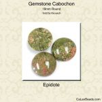 Cabochon, 18mm Round:Epidote [ea]