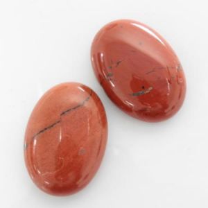 Cabochon, 25x18mm Oval:Red Jasper