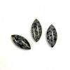 Cabochon, 15x7mm Navette:Snowflake Obsidian