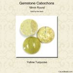 Cabochon, 18mm Round:Yellow Turquoise [ea]