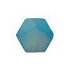 Mother of Pearl:12mm Faceted Hex Beads, Aqua [16"]