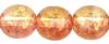 Druk Beads, 8mm:Topaz/Pink Luster [25]