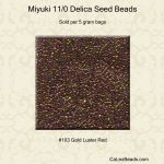 Delica 11/0:0103 Red, Gold Luster [5g]