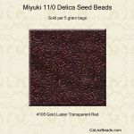 Delica 11/0:0105 Red, Gold Luster Transparent [5g]