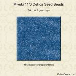 Delica 11/0:0113 Blue, Luster Transparent [5g]