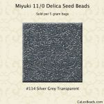 Delica 11/0:0114 Silver/Grey, Transparent [5g]