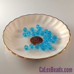 Rose Bud Beads:5x6mm Aquamarine [25]