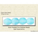 Fire Polished Beads:6mm Aquamarine, Opal [50]