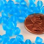 Bicone Beads:6mm Aquamarine, Matte [50]