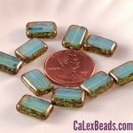 Rectangle Bead:8x12mm Aquamarine, Opal Picasso [10]