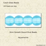 Druk Beads:3mm Aquamarine [100]