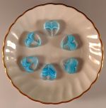 Heart Table Cut Beads 15mm:Aqua/Crystal [6]
