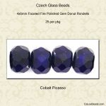 Gem Donut 4x6mm:Cobalt, Picasso [25]