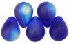 Teardrop Bead:8x6mm Cobalt, AB/Matte [50]