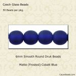 Druk Beads:6mm Cobalt, Matte [50]