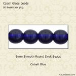 Druk Beads:6mm Cobalt [50]