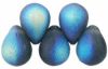 Teardrop Bead 8x6mm Montana Blue, AB/Matte [100]