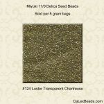 Delica 11/0:0124 Chartreuse, Luster Transparent [5g]