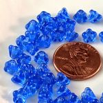 Bell Flower Bead 4x6mm Sapphire [50]