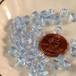Bicone Beads:6mm Light Sapphire, AB [50]