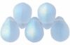 Teardrop Bead 8x6mm Light Sapphire, AB/Matte [50]