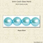 Pearl Beads 6mm:Aqua Blue [50]