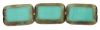 8x12mm Table Cut Rectangle Beads:Turquoise Picasso [ea]