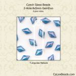 GemDuo Beads 8x5mm 2-Hole:Turquoise Nebula [8g]