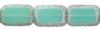8x12mm Table Cut Rectangle Beads:Opal Turquoise Luster Stone Picasso [ea]
