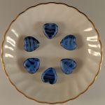 Heart Table Cut Beads 15mm:Navy/Jet [6]
