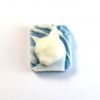 Cabochon, Resin Cameo:22x19mm Square Royal Blue/Ivory Cat Head [ea]