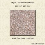 Delica 11/0:1452 Pale Peach, Lined Opal [5g]