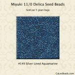 Delica 11/0:0149 Aquamarine, Silver Lined [5g]