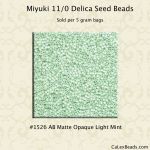 Delica 11/0:1526 Light Mint, AB Matte Opaque [5g]