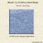 Delica 11/0:1568 Agate Blue, Luster Opaque [5g]