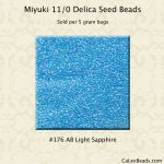 Delica 11/0:0176 Light Sapphire, AB Transparent [5g]