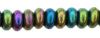 Czech Glass 4mm Rondell Beads:Iris Green [100]